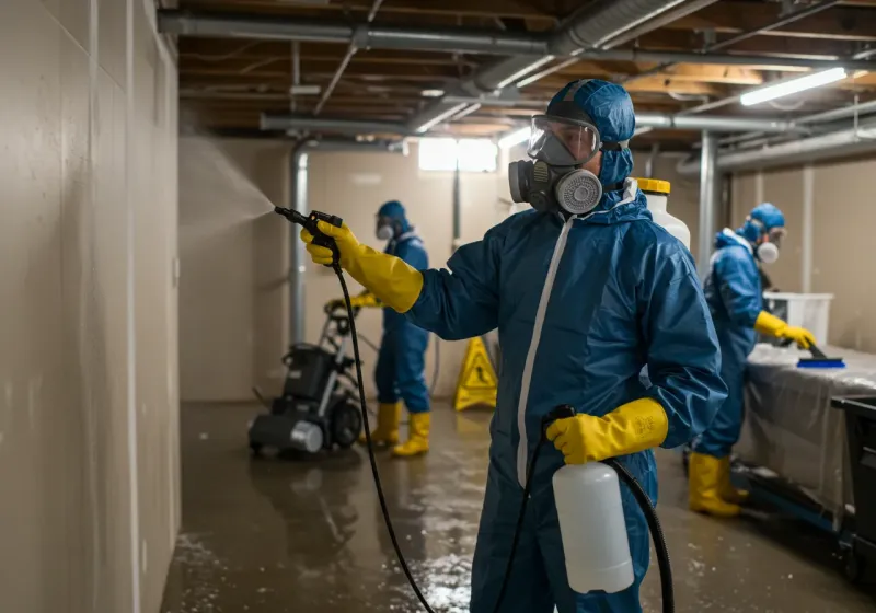 Basement Sanitization and Antimicrobial Treatment process in Marshall County, AL