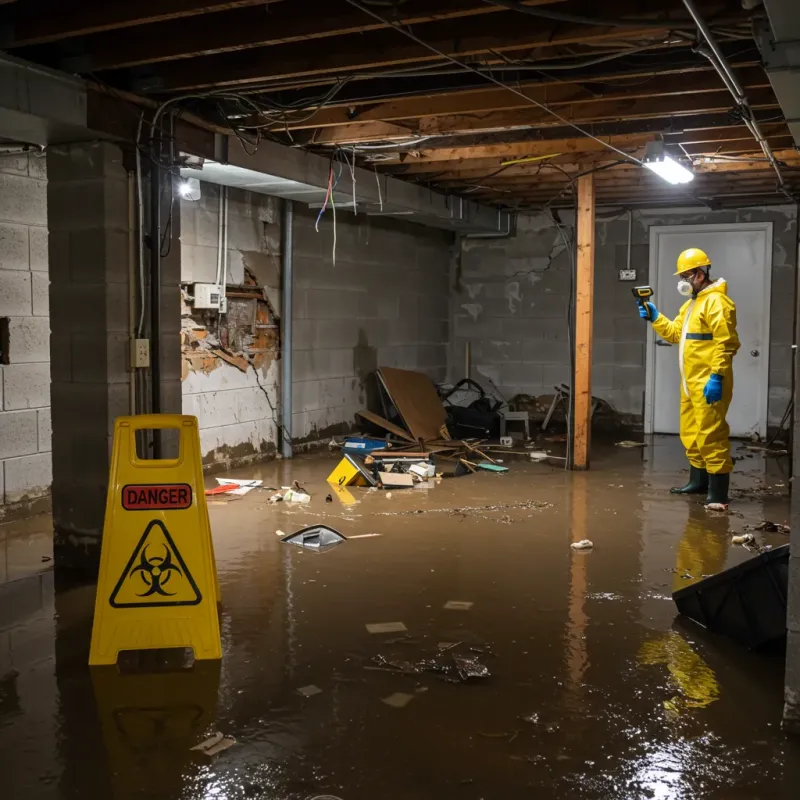 Flooded Basement Electrical Hazard in Marshall County, AL Property