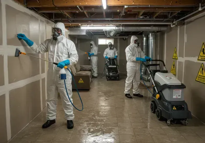 Basement Moisture Removal and Structural Drying process in Marshall County, AL